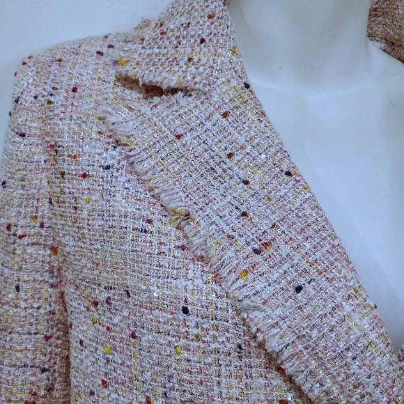 Aqua pink raw hemline jacket. Sz.S - Picture 12 of 14